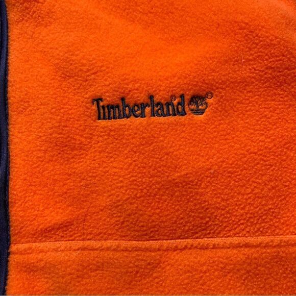 Timberland Orange Fleece Front Zip Vest Vintage Size Medium - Picture 7 of 11